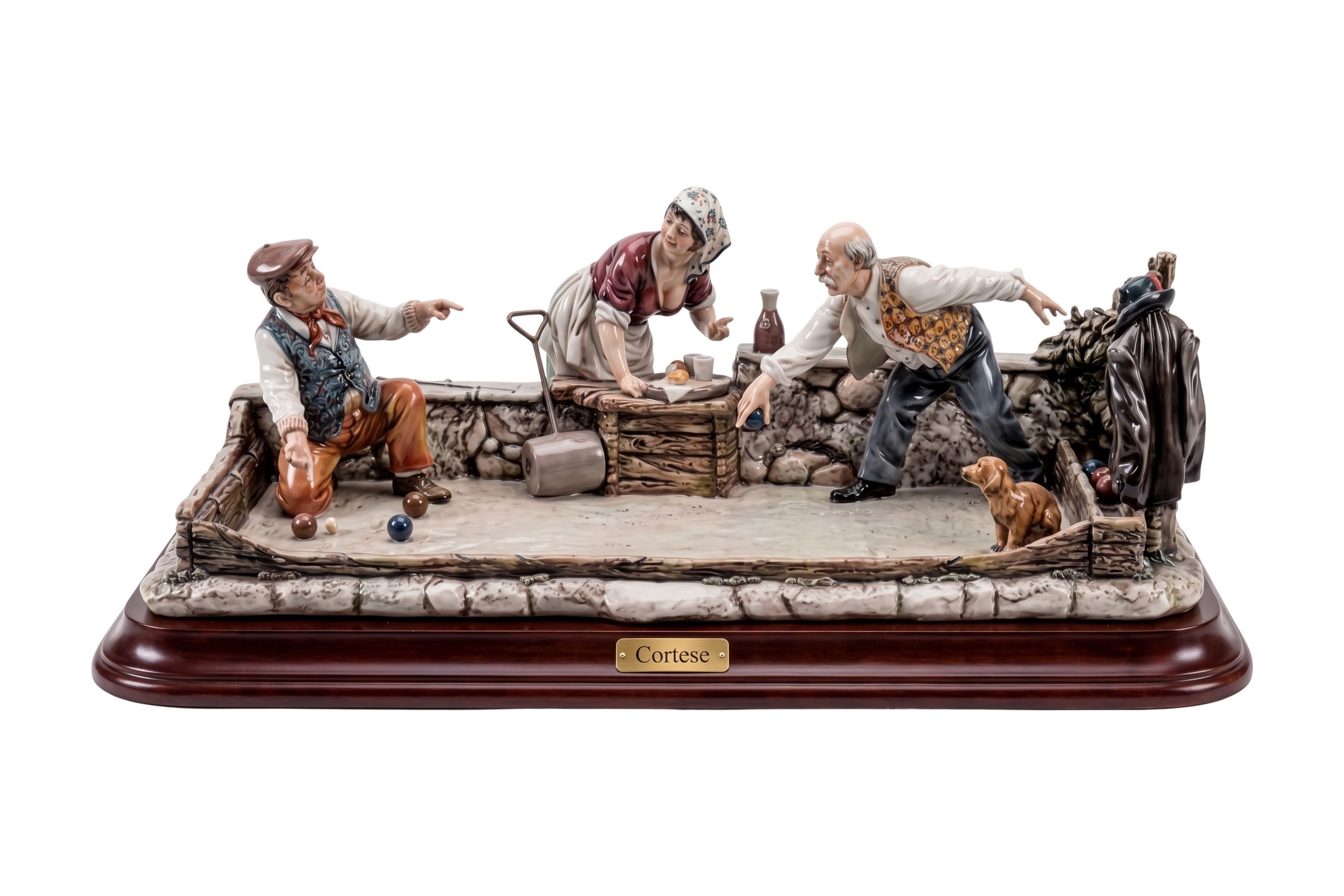 Игра в бочче — фарфоровая статуэтка Cortese