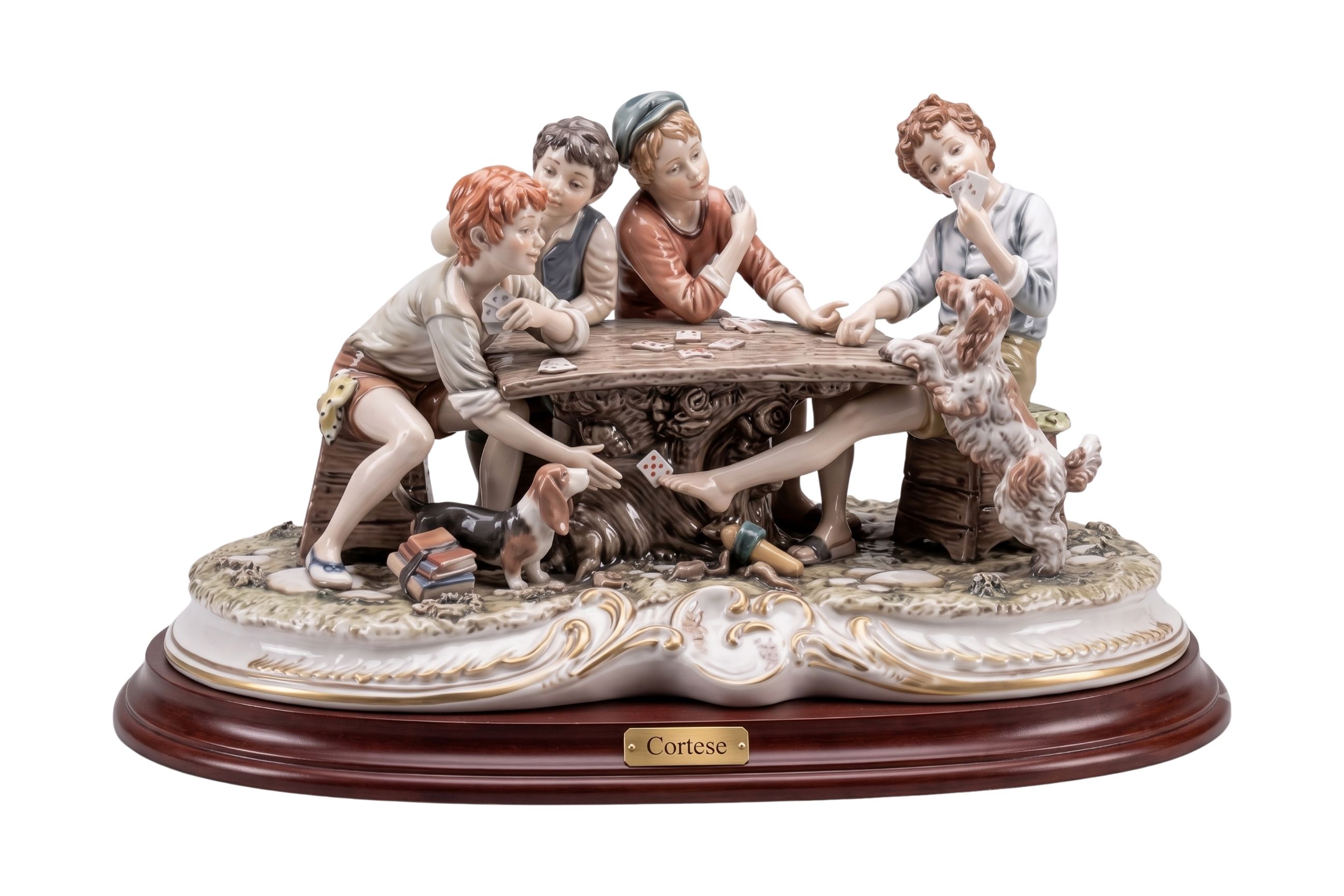 Игроки в карты — фарфоровая статуэтка Cortese