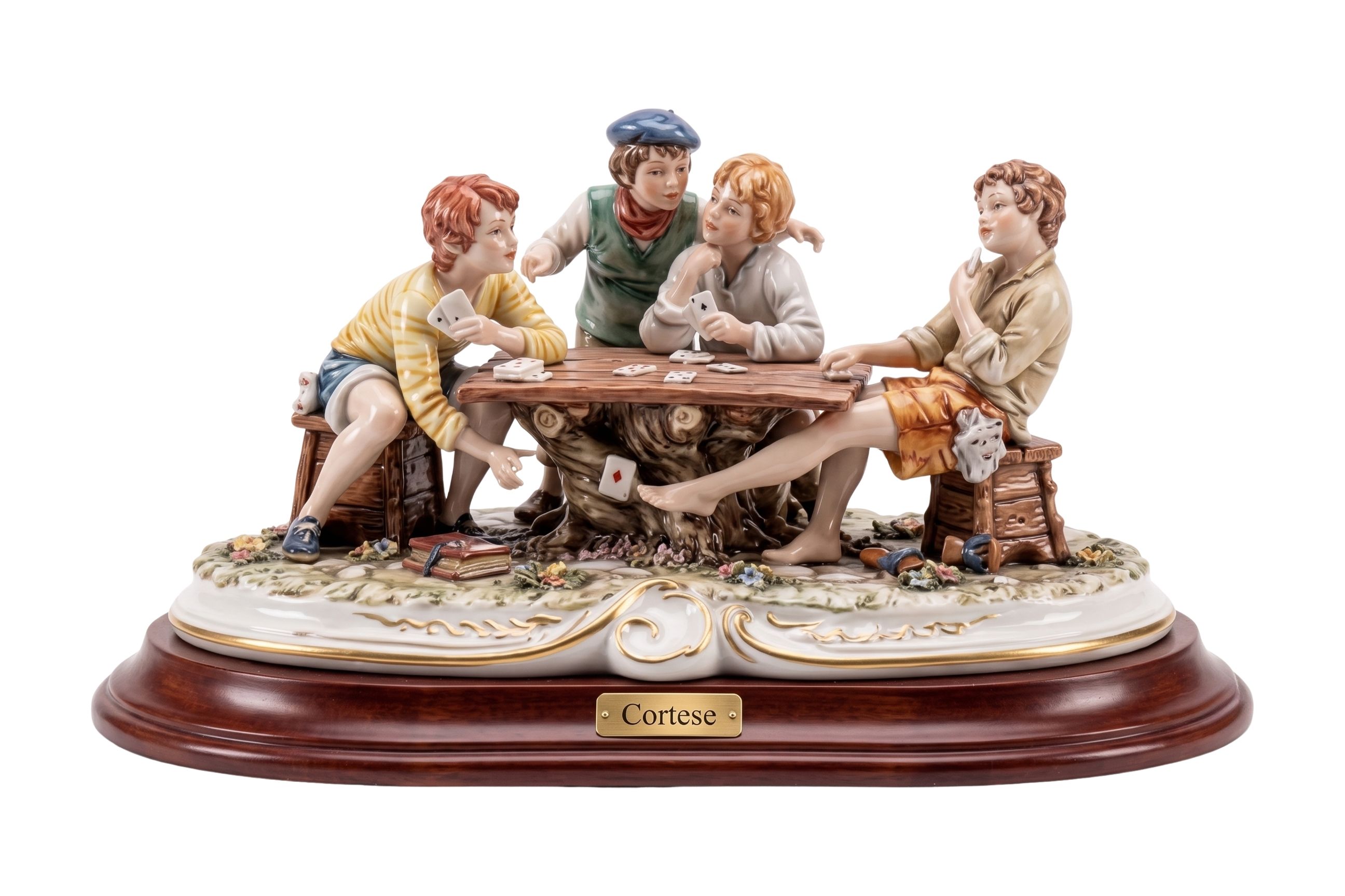 Игроки в карты II — фарфоровая статуэтка Cortese