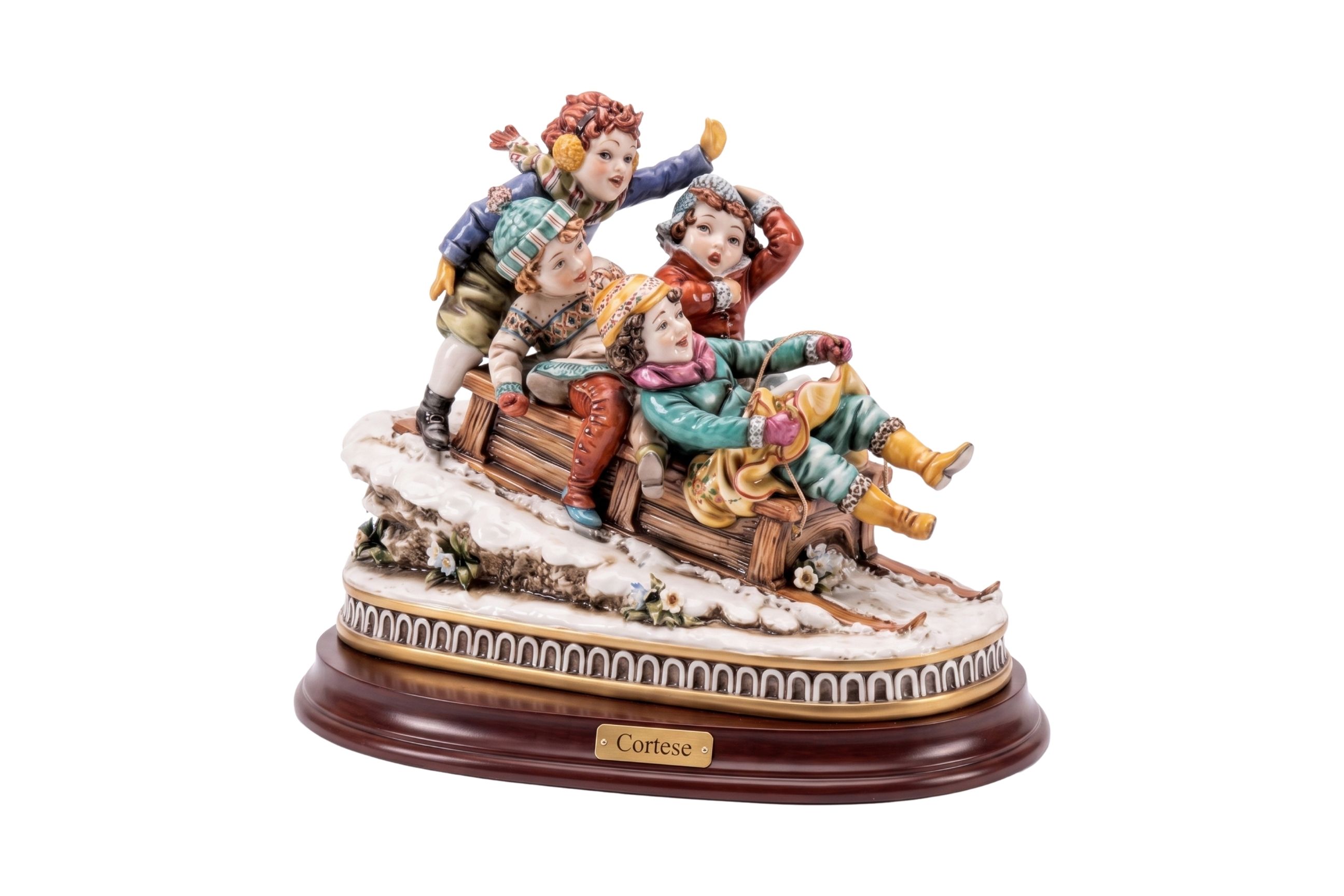 Games in the Snow — Cortese porcelain figurine